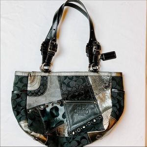 Coach patchwork purse glazers tote animal print 12902